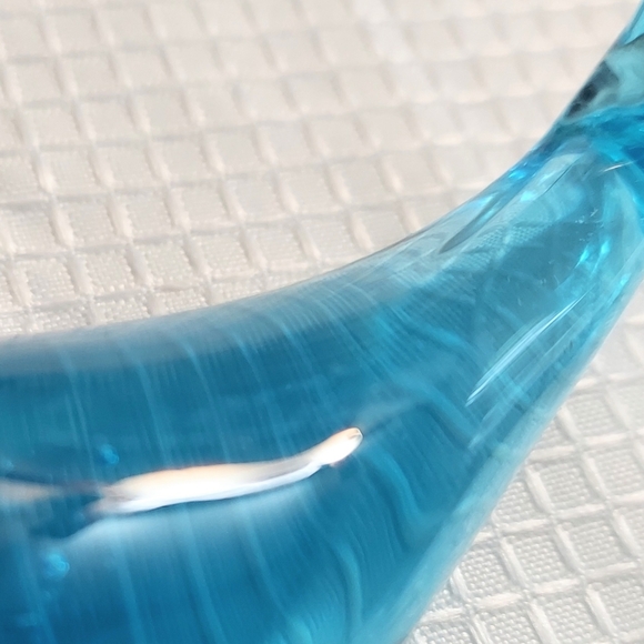 Ron Ray Signed 1996 Art Glass Dolphin Figurine Paperweight Blue - Picture 11 of 11